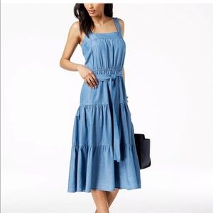 Michael Kors Demin Midi off the shoulder dress (L)